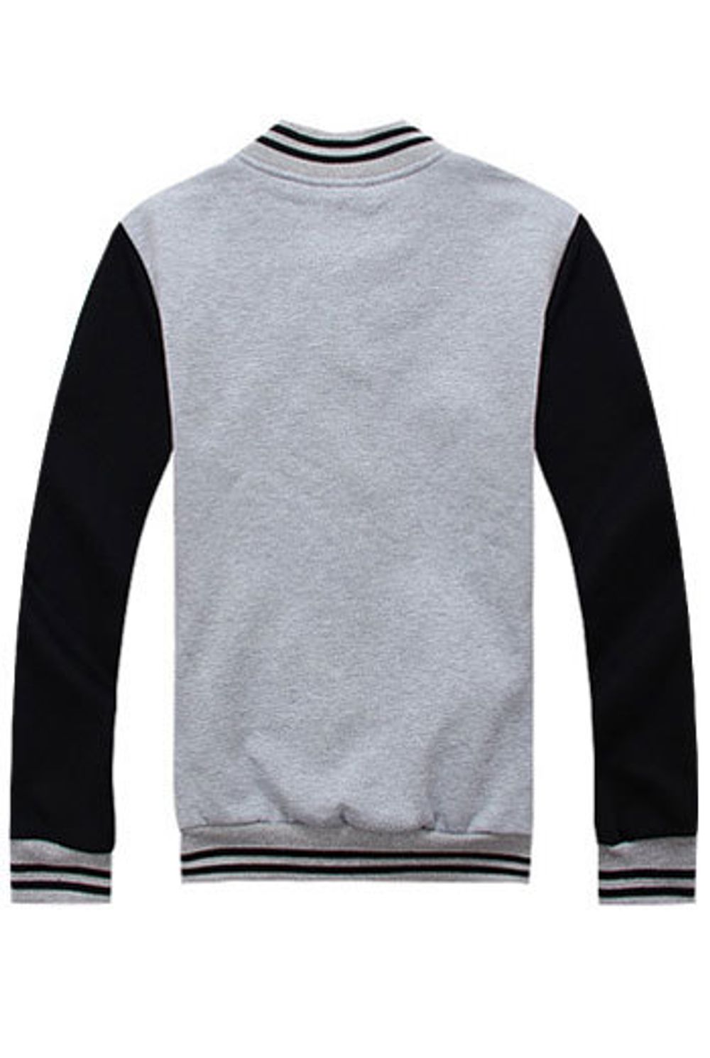 Бомбер серый с черным фото спина