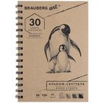 Скетчбук, белая бумага 150г/м2, 148х210мм, 30л, гребень, BRAUBERG ART CLASSIC, 128950