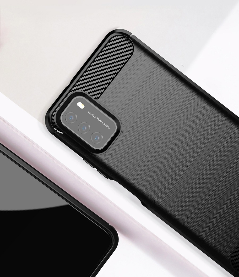 Мягкий защитный чехол на Xiaomi Poco M3, серия Carbon от Caseport