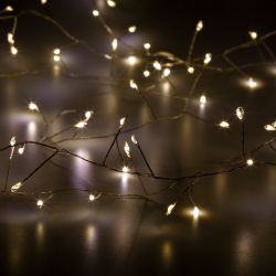 Светодиодная новогодняя гирлянда ЭРА ЕNIG - 100M нить Мишура 3 м теплый белый 150 microLED 220 V