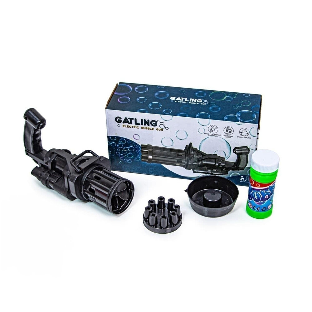 Игрушечный пулемет для создания мыльных пузырей, генератор Gatling Electric Bubble Gun, 10 отверстий