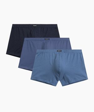 Трусы мужские боксеры (3шт), Atlantic 3MH-212, хлопок, темно-синий + голубой + деним