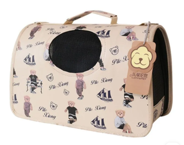 LOFFEPET Сумка-переноска бежевая с Мишкой и Корабликом