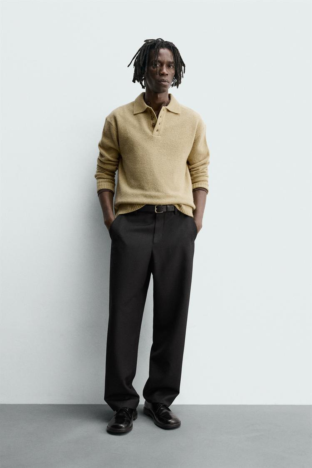 ZARA ШЕРСТЯНОЕ ПОЛО, СВЕТЛО-ЗЕЛЕНЫЙ