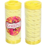 Резинки для волос детские в тубе 8шт «ЗАБАВА», косичка, цвет лимонный, d-4см (наклейка Кокетка)