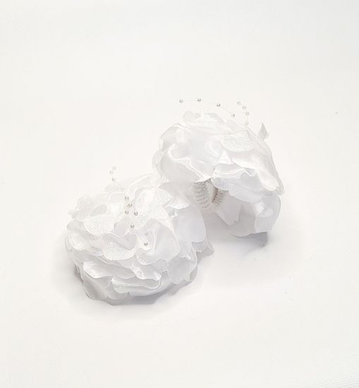 Бант для волос на резинке, с блёстками и бусинками школьный, 2 шт.