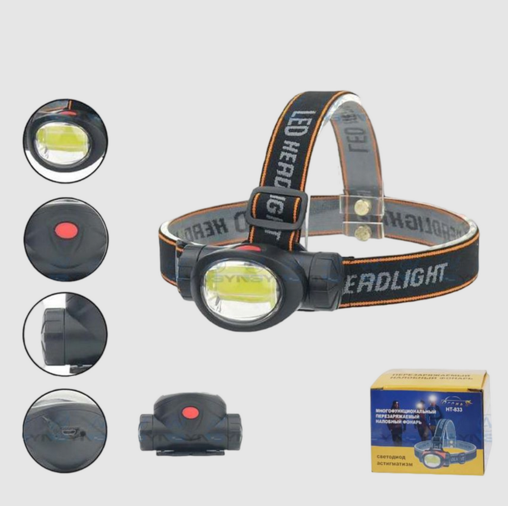 Фонарь налобный яркий Огонь HT-833