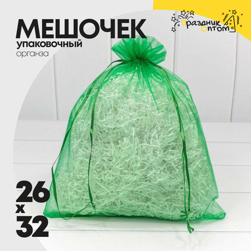 Мешочек 26х32см Органза (Зеленый)