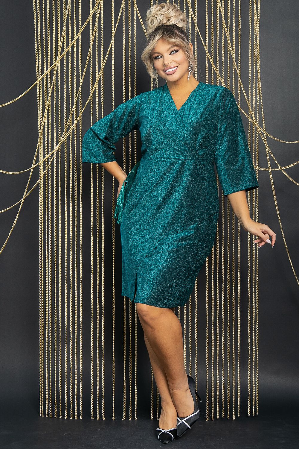 Платье Беатрис (мерцающая бирюза) П11847 LT Collection