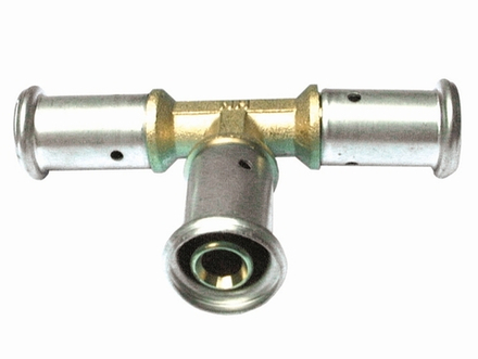 Тройник равнопроходный, HENCO(ХЕНКО) латунь пресс, 26x26x26