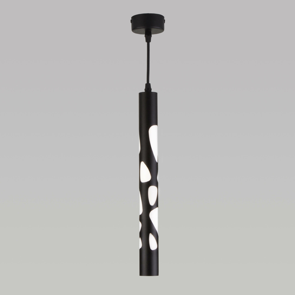 Подвесной светодиодный светильник DLR037 12W 4200K черный матовый