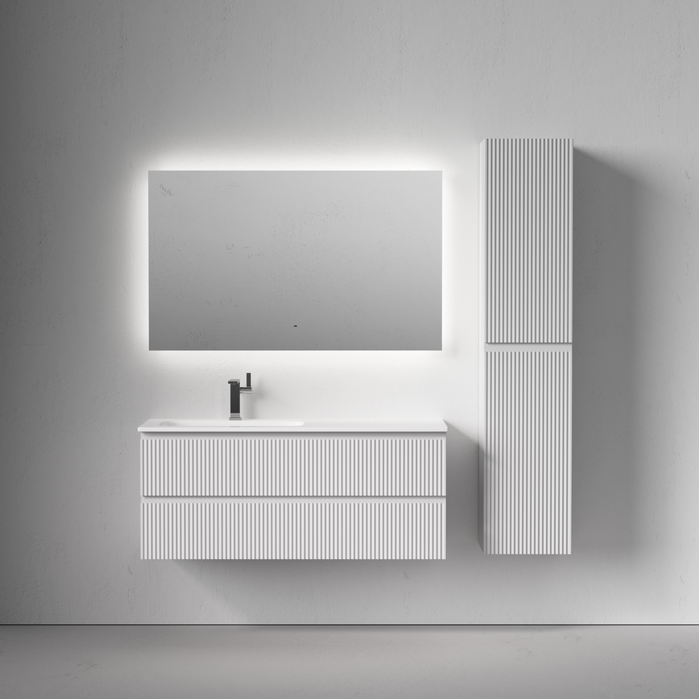 Тумба подвесная SANCOS Snob R левая 1195х445х500, c двумя ящиками оснащенными доводчиками, Bianco, арт.SNR120LW