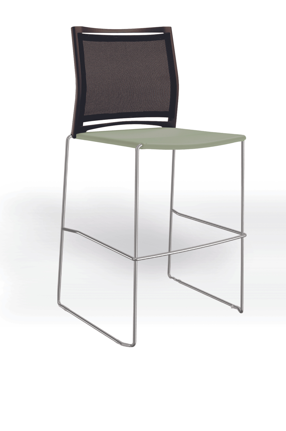 Web стул на полозьях кухонный/барный со спинкой-сеткой