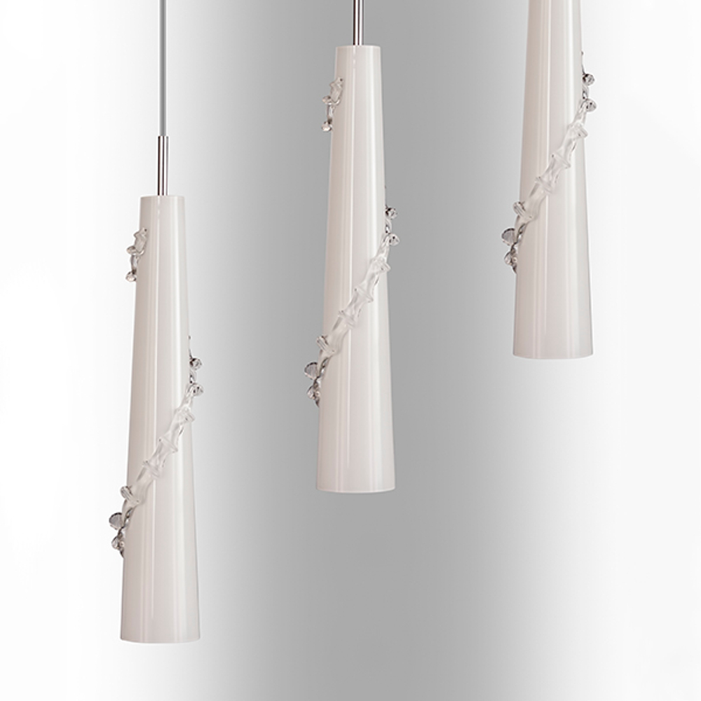 804310 Подвес PETALO 1х40W E14 ХРОМ/БЕЛЫЙ