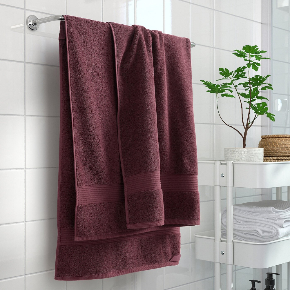 IKEA FREDRIKSJÖN  (ИКЕА ФРЕДРИКСЙÖН)  -  Полотенце банное, темно-красное, 100x150 см