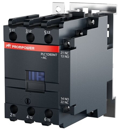 Контактор Prompower PLC1D80M7 серии Pulse, ток 80А, 3 полюса, доп контакт 1НО+1НЗ, катушка 230AC