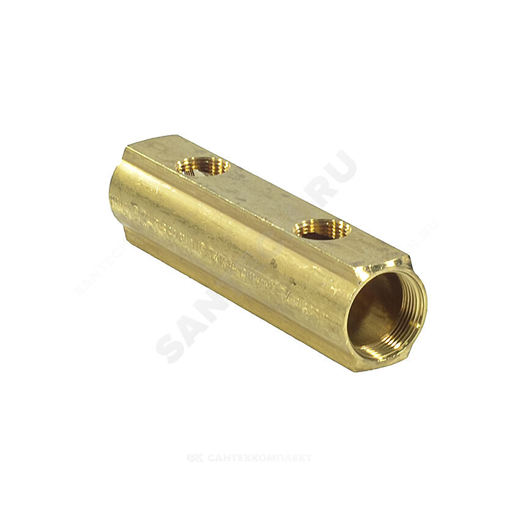 Коллектор латунь 1 1/4" ВР/ВР на 3 вых 3/4" ВР м/о 100мм R582A Giacomini R582AY003
