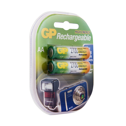 Аккумулятор GP Rechargeable 270AAHC-2DECRC2, Ni-MH, типоразмер АА, 2700 мАч, 1,2 В, 2 шт