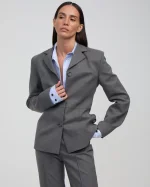 Жакет приталенный серый, Серый