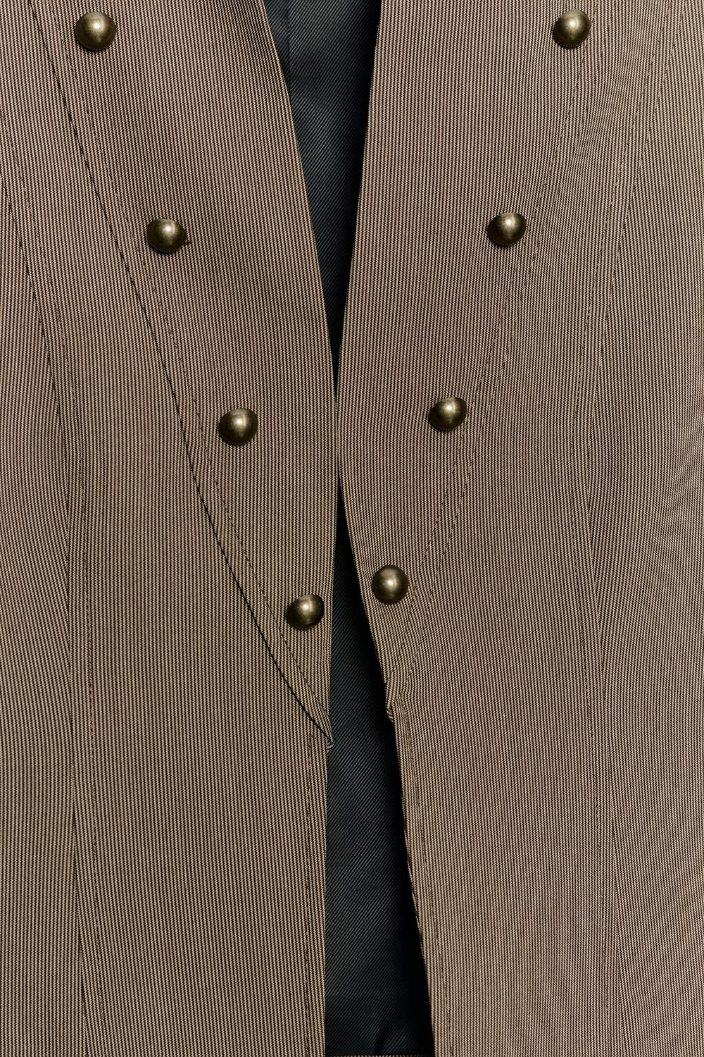 ZARA УКОРОЧЕННЫЙ БЛЕЙЗЕР С ПУГОВИЦАМИ, КОРИЧНЕВЫЙ МЕЛАНЖ