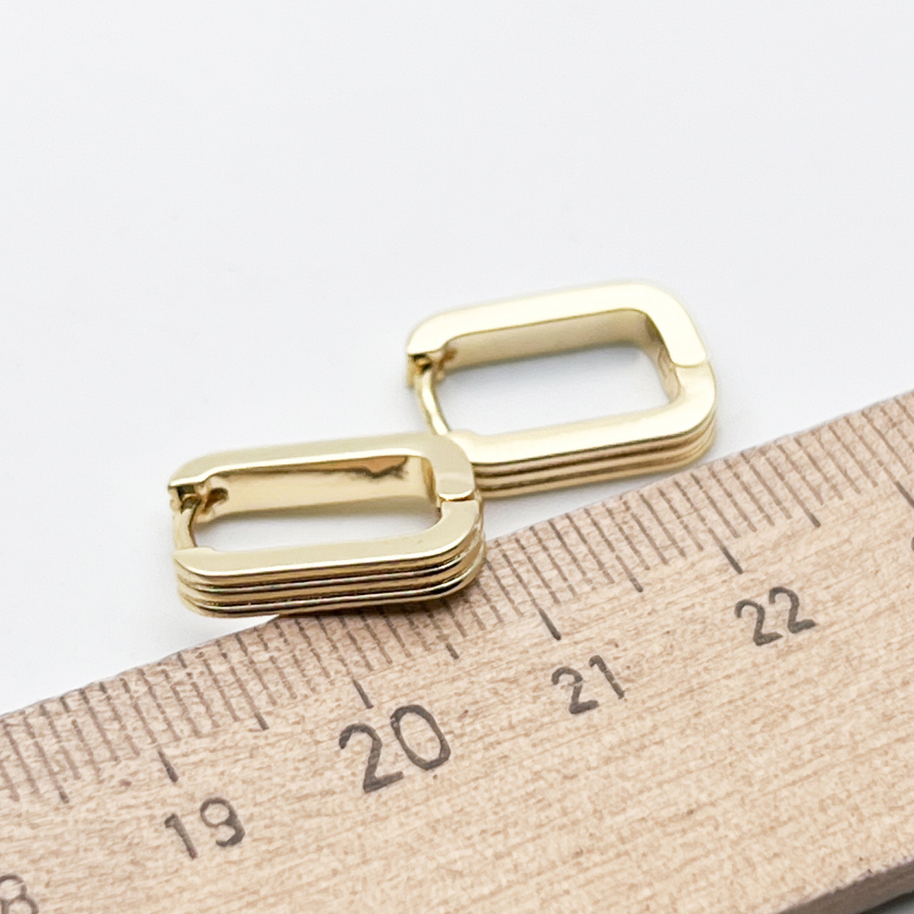 Ювелирные швензы Конго, позолота, размер 15*11*2,7 мм, цена за пару