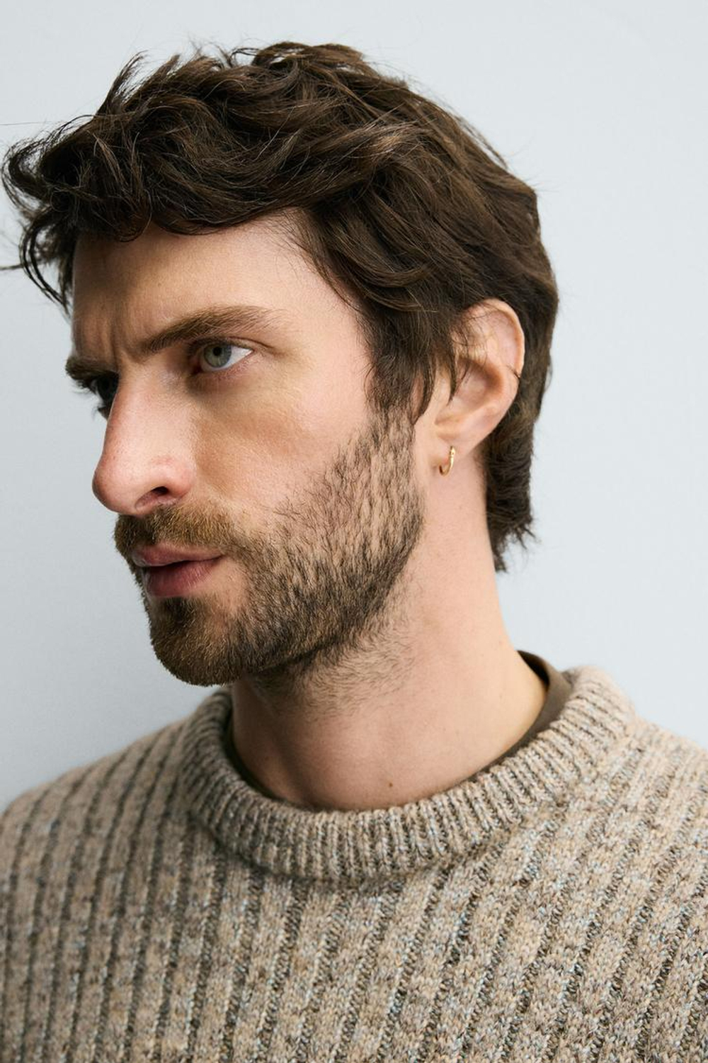 ZARA СВИТЕР В РУБЧИК, ЗЕЛЕНОВАТО-СИНИЙ