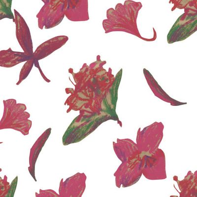 Бесшовный паттерн с осеннними цветами восковыми мелками