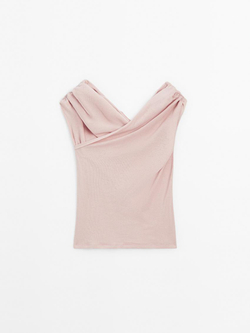 Massimo Dutti Топ без рукавов, цвет розового дерева