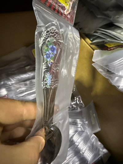 ложка чайная с синими цветочками