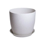 Кашпо ВЕРОНА D140мм 1,5л с подставкой белый ротанг 0,126,14х0,14м