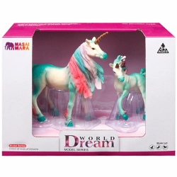 Набор фигурок животных Мир фэнтези Семья зеленых единорогов 2 шт