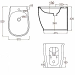 Биде напольное ARTCERAM Azuley AZB002 01 00 bi*1 белое