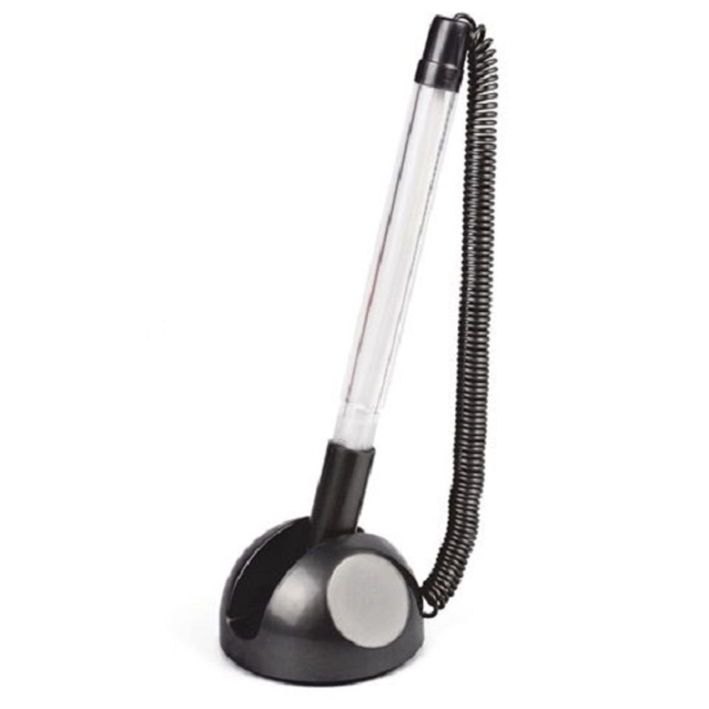 Ручка шариковая на подставке с липучкой Brauberg Стенд-Пен, синяя, 0.5мм, корпус чёрный