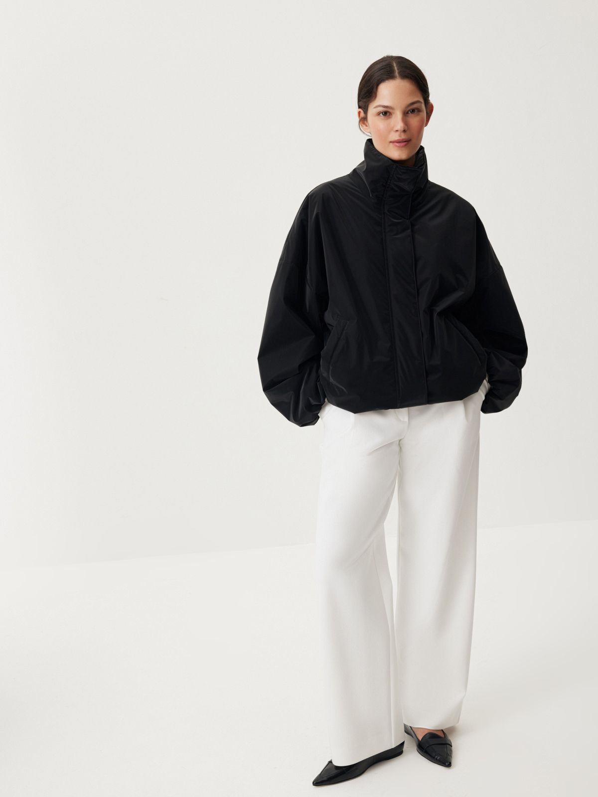 Глянцевый oversize бомбер Midnight Glow