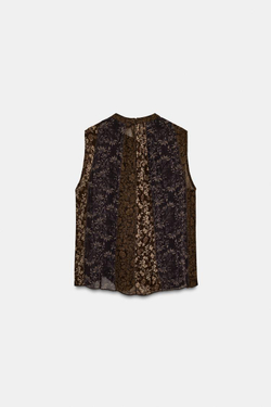 ZARA ТОП В СТИЛЕ ПЭЧВОРК — ZW COLLECTION, РАЗНОЦВЕТНЫЙ