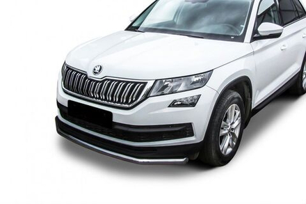 Защита переднего бампера (нержавейка) Skoda Kodiaq (2016-2021) d57