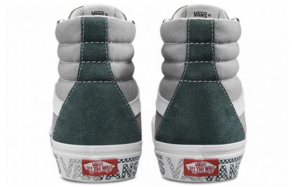 Vans SK8 letter edging wrapping lightweight high-top sneakers for men and women the same gray-green