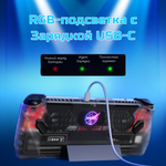 Прозрачная задняя панель JSAUX для ASUS ROG Ally: сменный корпус DIY Clear Edition с RGB подсветкой, набором накладок, кабелем Type-C и инструментами для установки - PC0110
