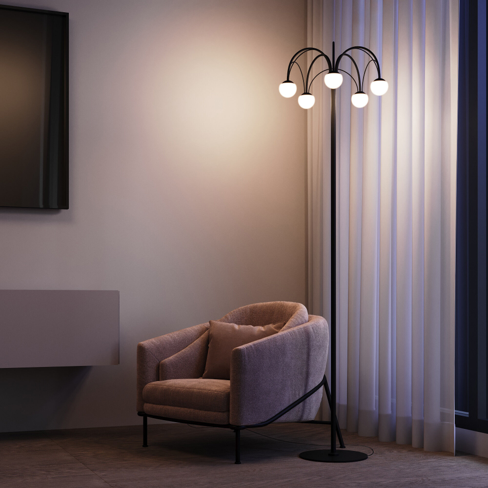 Напольный светодиодный светильник с регулировкой цветовой температуры Ragno 90194 черный