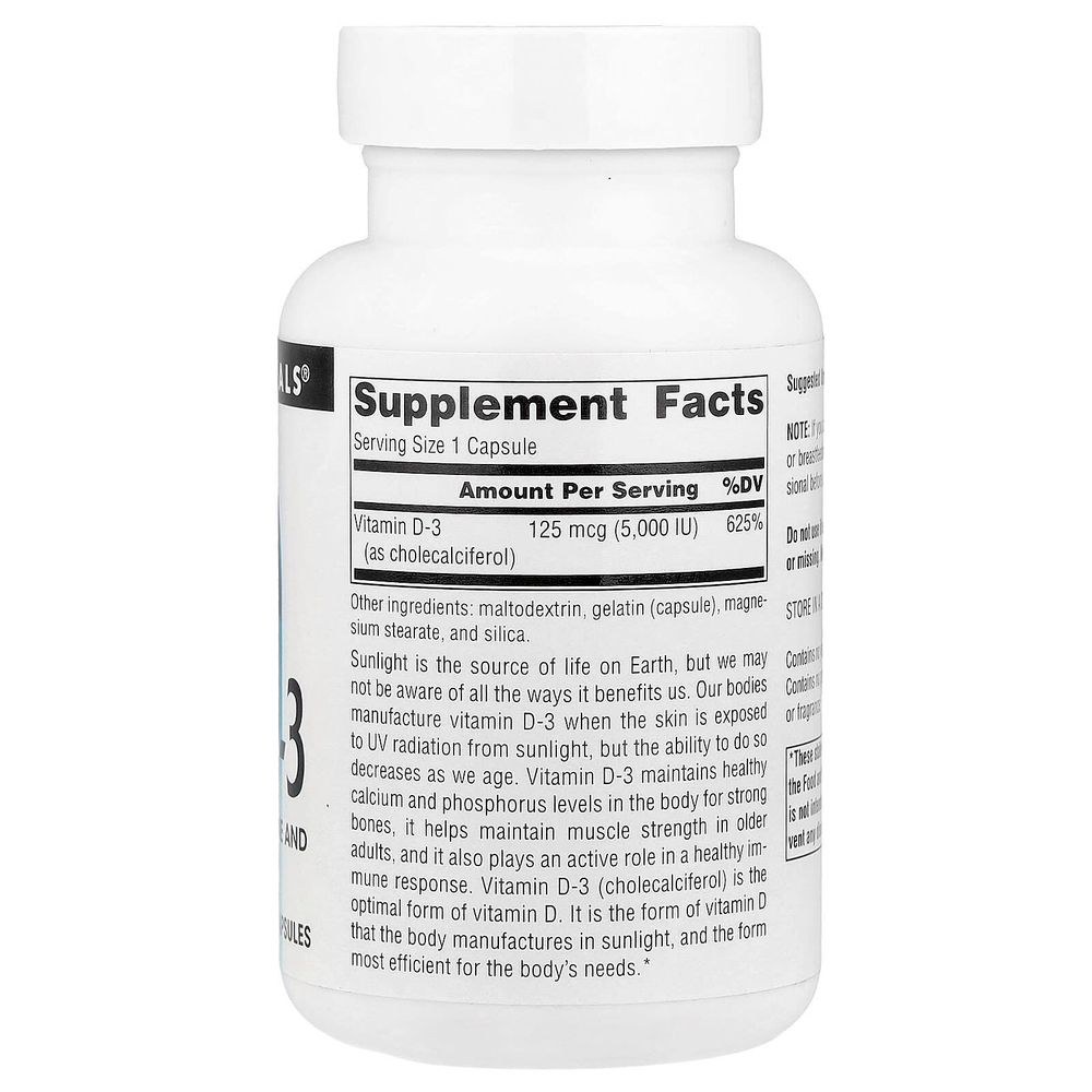 Source Naturals, витамин D3, 5000 МЕ, 120 капсул