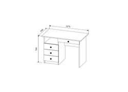 Стол письменный "Радуга" КМД 1070.1 (белый/белый глянец/фотопечать), ЛДСП, ДСВ Мебель, г. Пенза