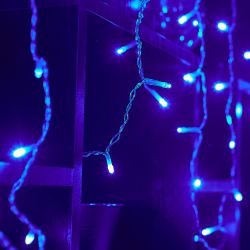 ULD-B12006-195-TTK BLUE IP44 Бахрома светодиодная с эффектом мерцания. 12м. Соединяемая. 195 светодиодов. Синий свет. Провод прозрачный. ТМ Uniel