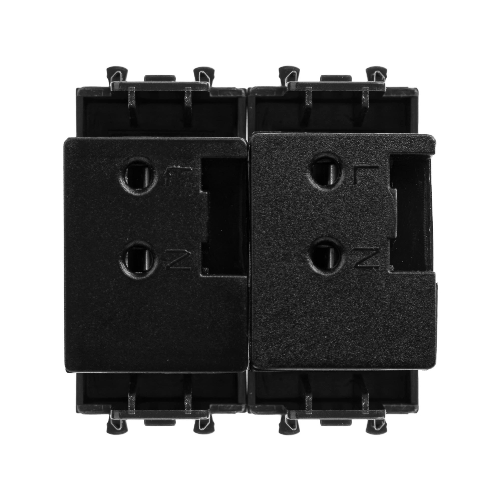 USB зарядное устройство модульное, "Avanti", "Черный матовый", 2 модуля