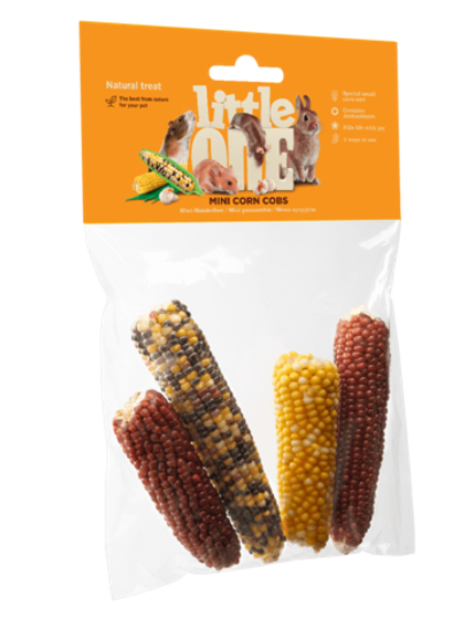LITTLE ONE Мини-кукуруза, лакомство для всех видов грызунов, 130 г