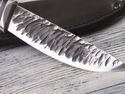 Якутский нож "Амга", сталь Х12МФ, рукоять черный мореный граб