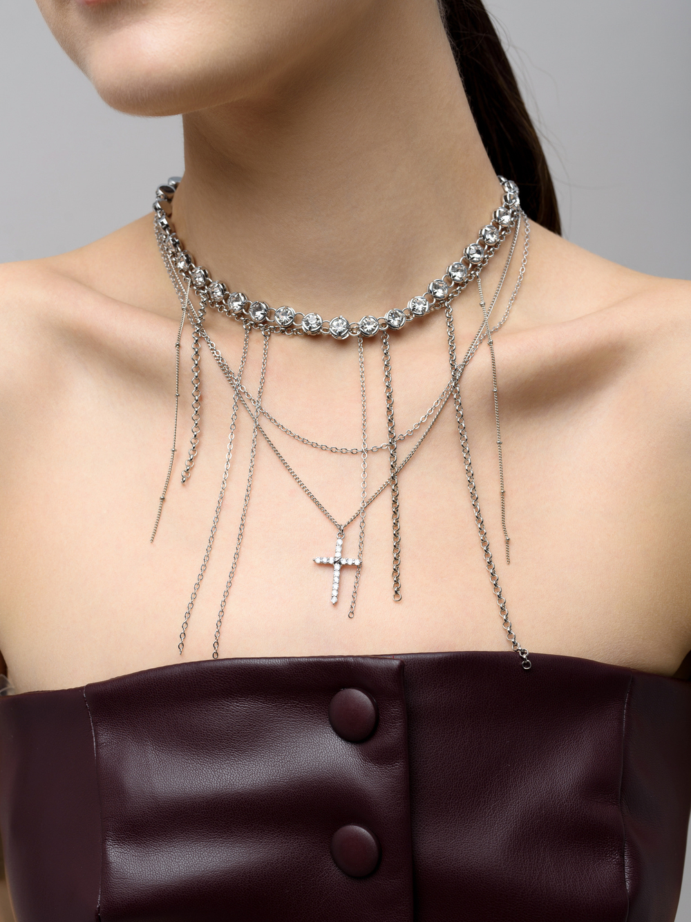 Колье "Rich Cross" Silver