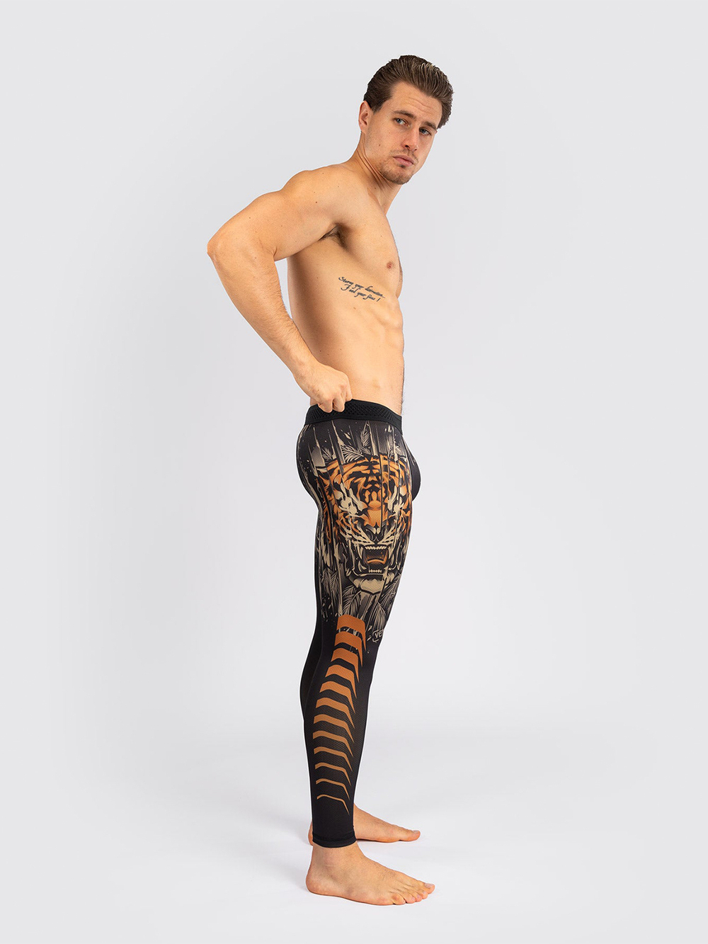 Тайтсы Venum Tiger Black/Neo Orange