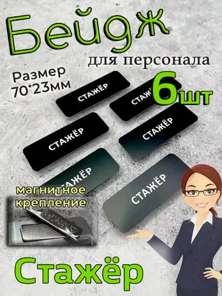 Бейдж на магните  6шт
