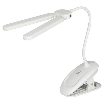 Настольный светильник ЭРА NLED-512-6W-W светодиодный аккумуляторный на прищепке белый