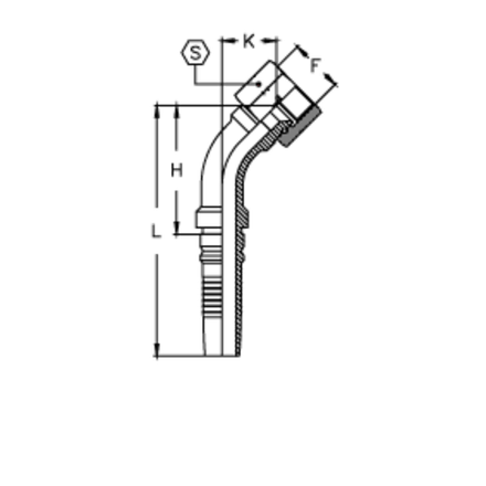 Фитинг DN 50 JIC (Г) 2.1/2 (45) Interlock TIEFFE
